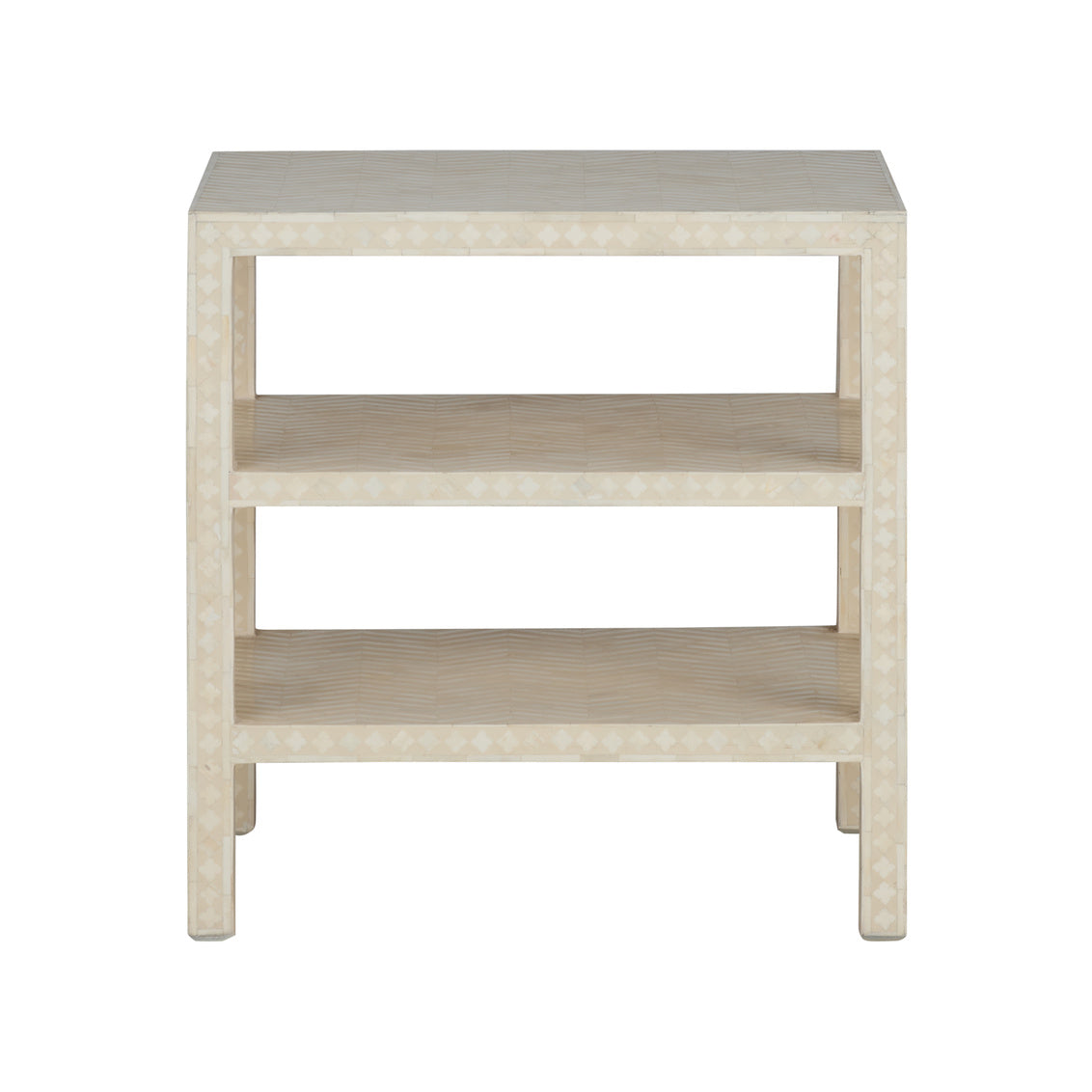 Chevron Inlay Side Table, front view - Starboard Lane