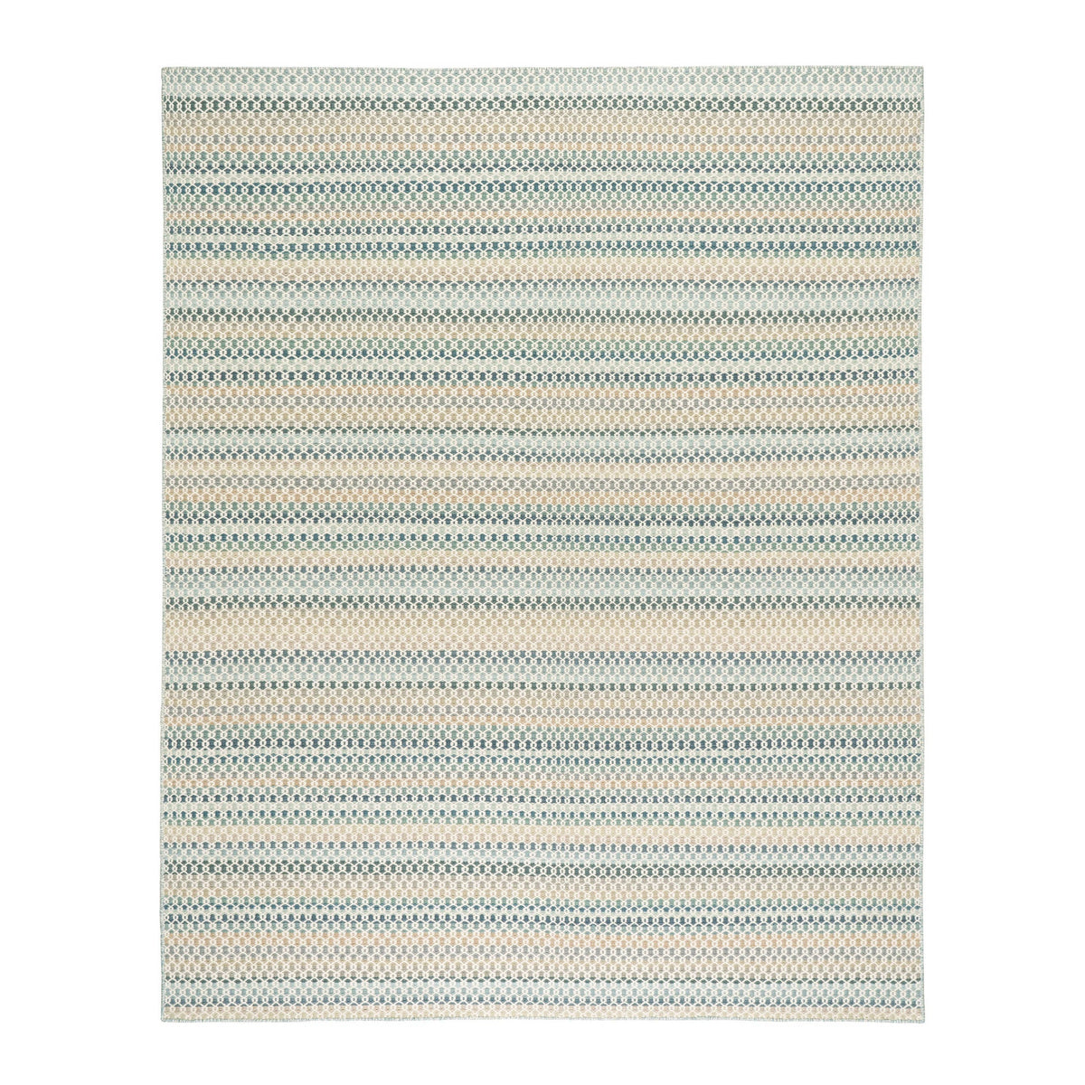 Poppy Handwoven Wool Rug, Blue, detail - Starboard Lane