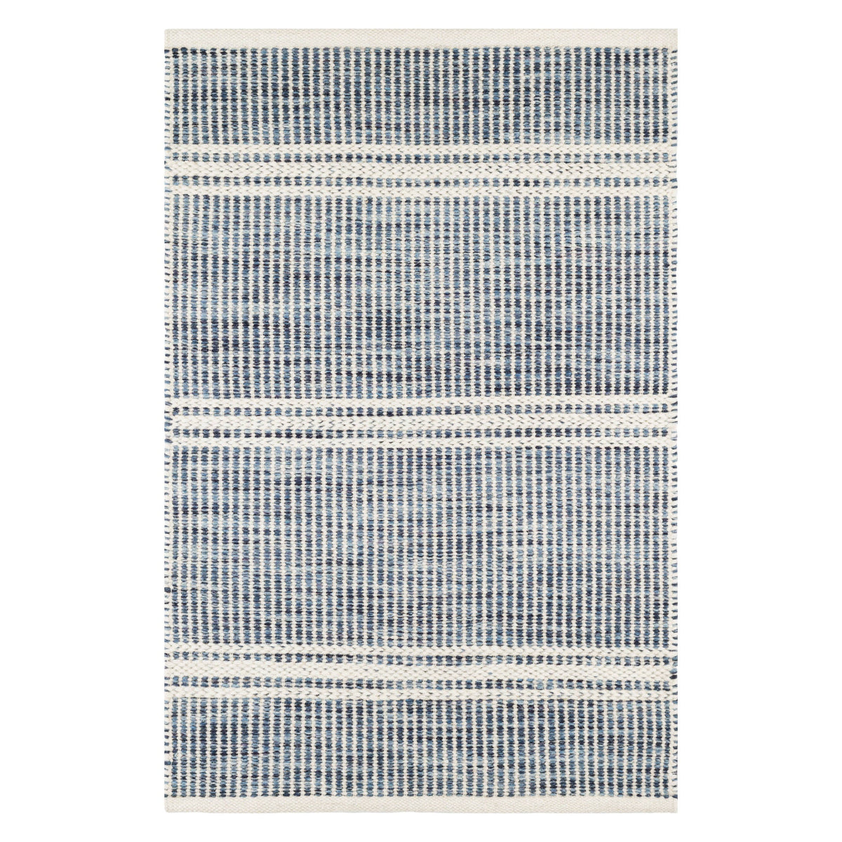 Malta Handwoven Wool Rug, Blue - Starboard Lane