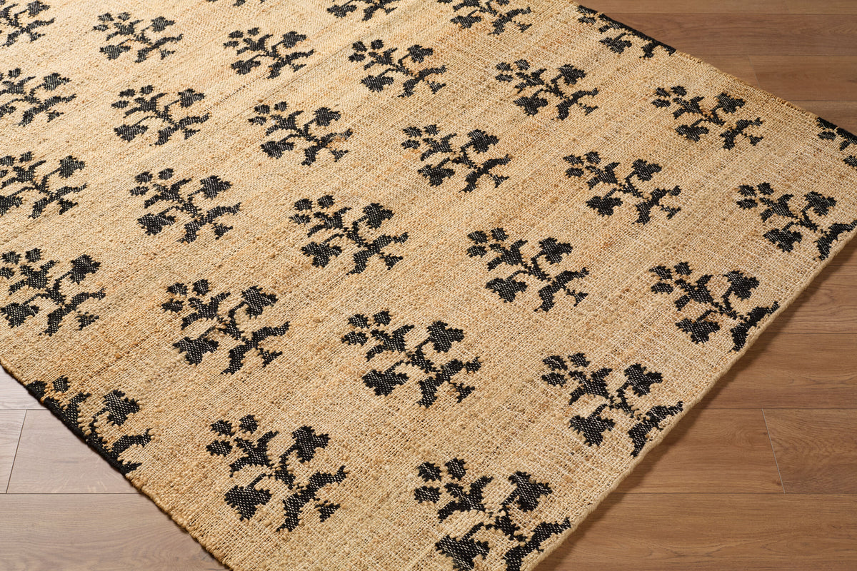 Fiorina Handwoven Jute Rug - Charcoal, detail - Starboard Lane