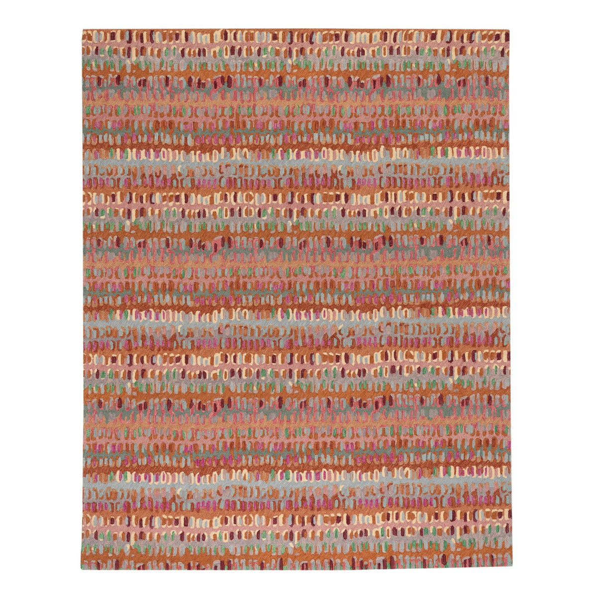 Paint Chip Hooked Wool Rug, Clay, detail - Starboard Lane