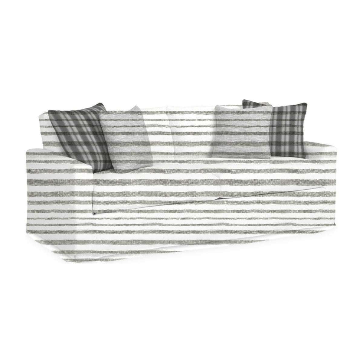 Maho Grande 2-Seat Sofa, Shoreline Stripe – Driftwood - Starboard Lane