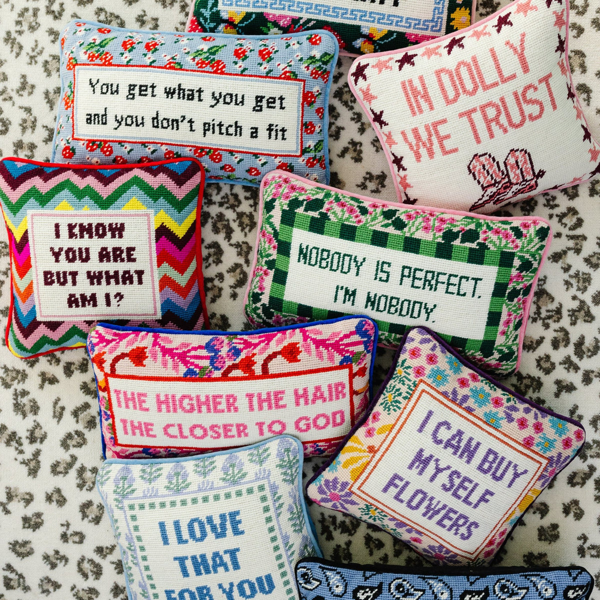 Not Needy Needlepoint Pillow, styled - Starboard Lane