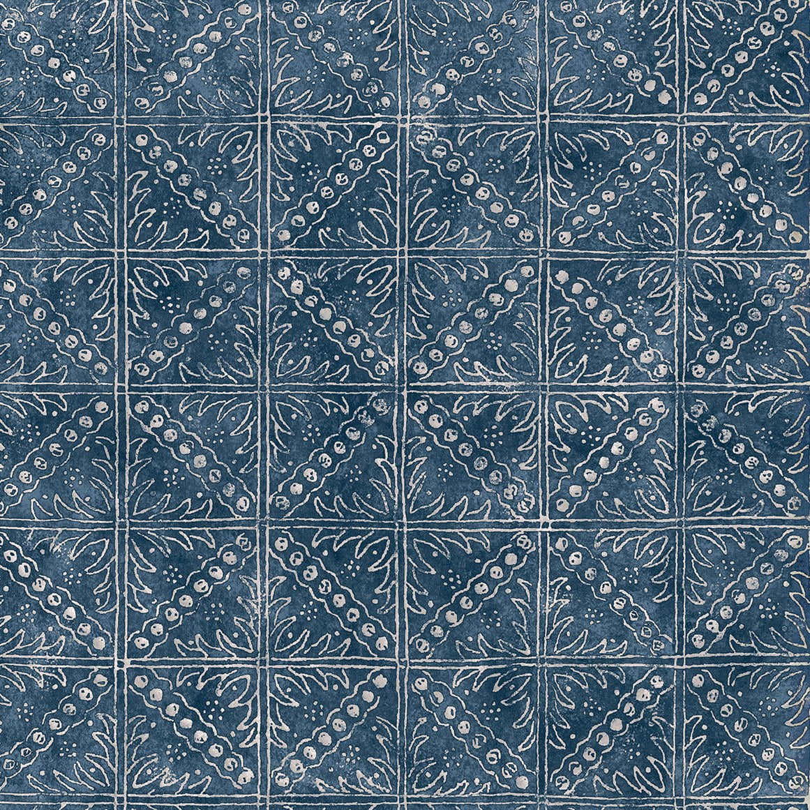 Garden Path Fabric - Indigo, detail - Starboard Lane
