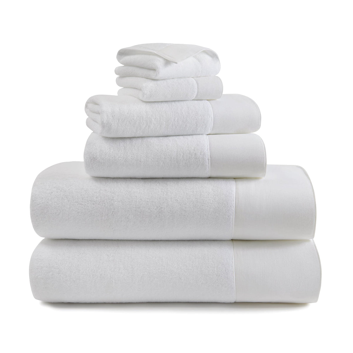 Sonoma Cotton-Linen Bath Towels in White/Harbor, Bath Towel