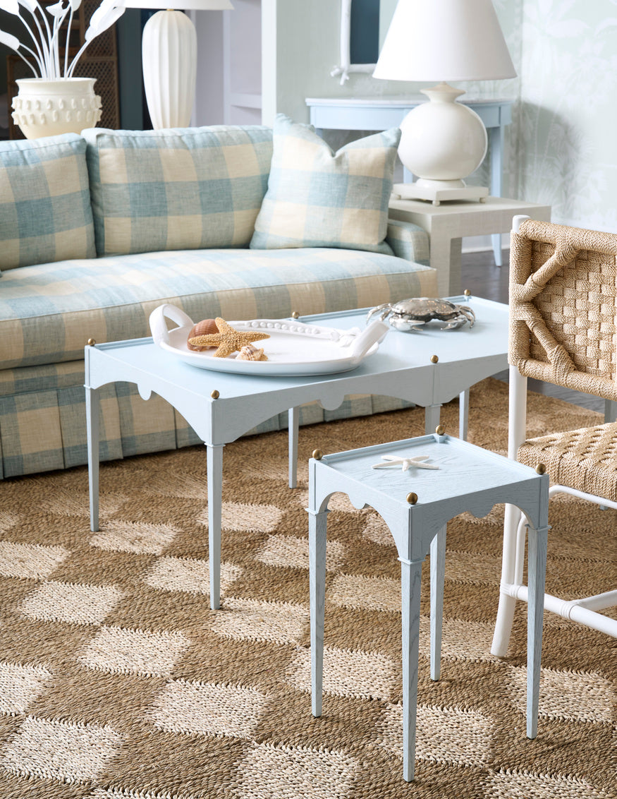 Kent Drinks Table - Blue, detail - Starboard Lane