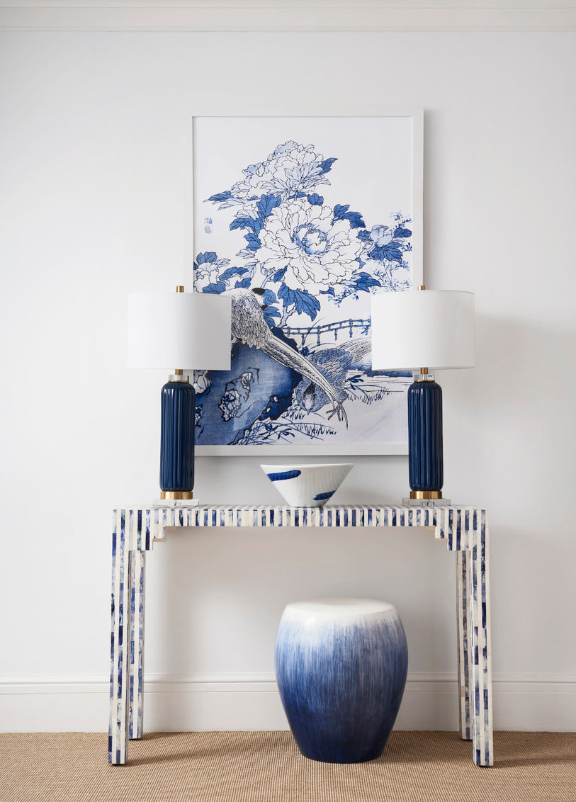 Bone Inlay Console - Blue, detail - Starboard Lane