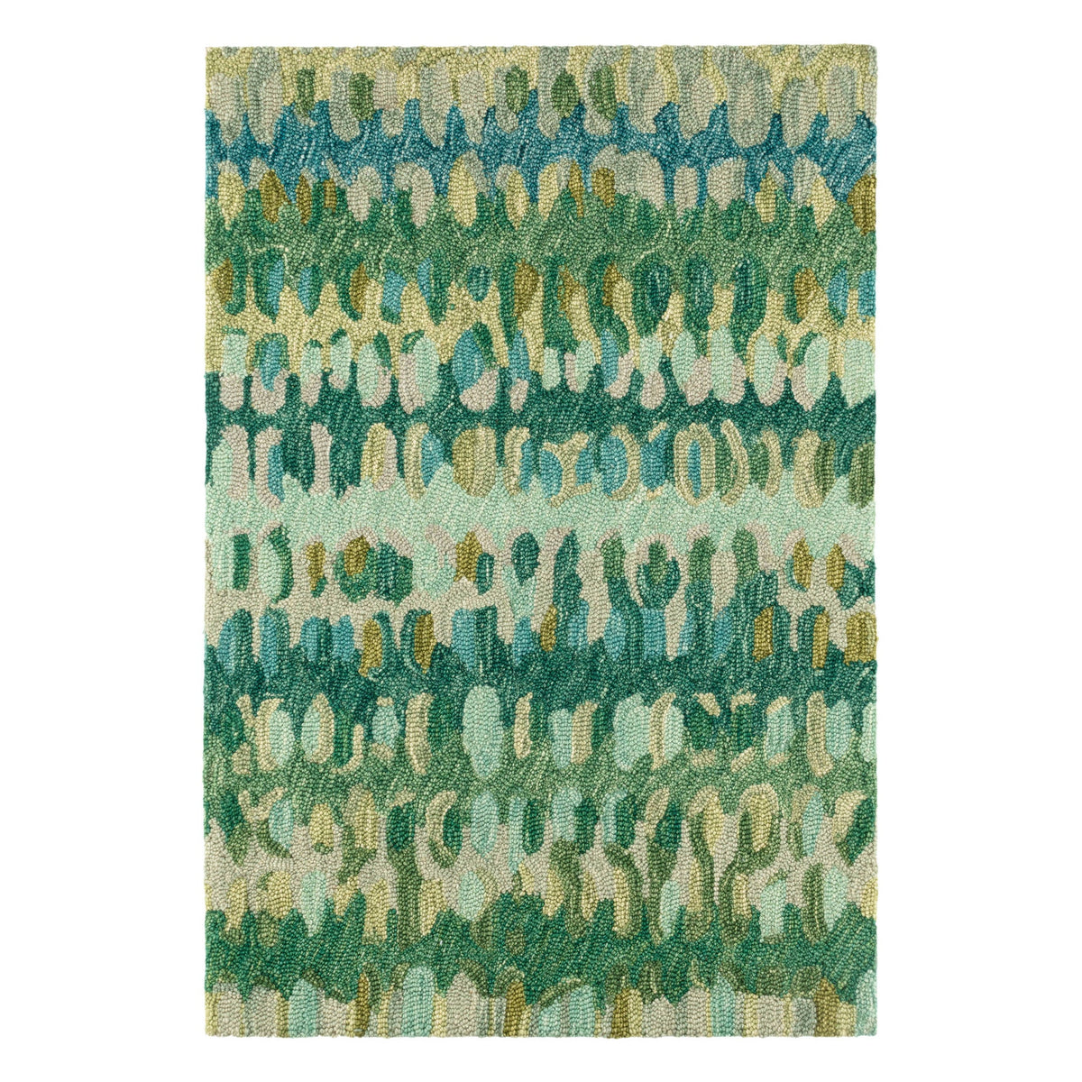 Paint Chip Hooked Wool Rug, Moss, detail - Starboard Lane