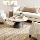 Paint Chip Hooked Wool Rug, Natural, styled in a room - Starboard Lane