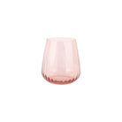 Francesca Double Old Fashioned - Blush, mouthblown blush glass with optic ribbing