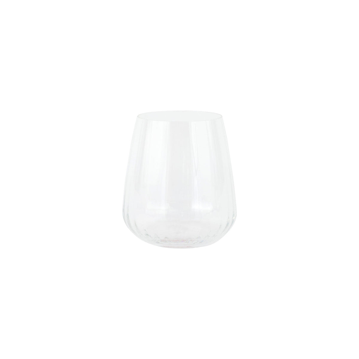 Francesca Double Old Fashioned - Clear, mouthblown clear glass with optic ribbing
