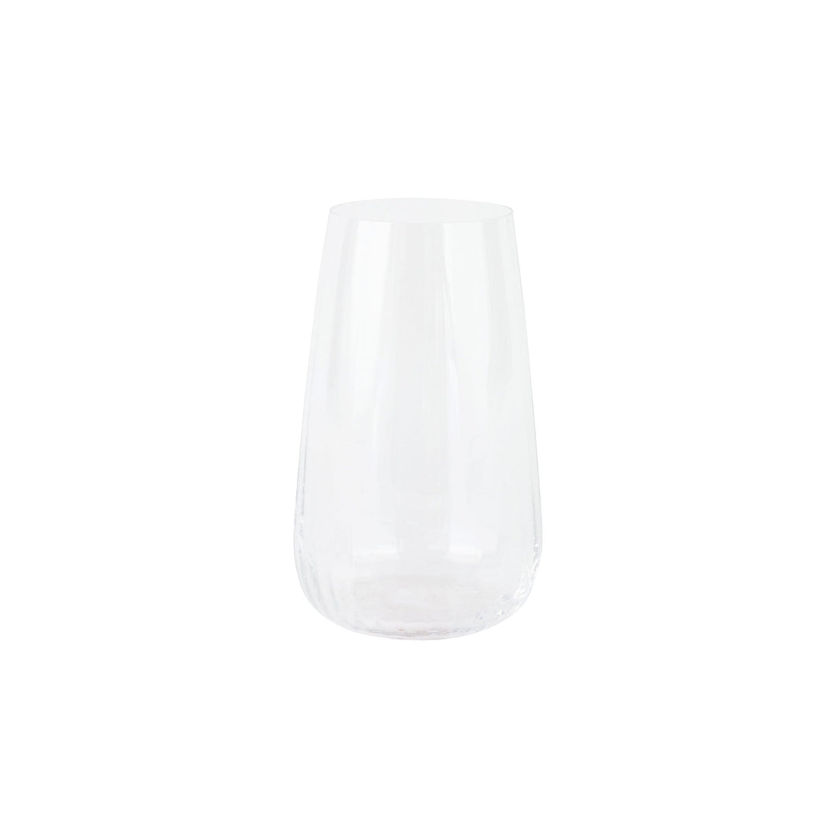 Francesca High Ball - Clear, mouthblown clear glass with optic ribbing