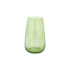 Francesca High Ball - Green, mouthblown green glass with optic ribbing
