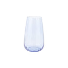 Francesca High Ball - Light Blue, mouthblown light blue glass with optic ribbing