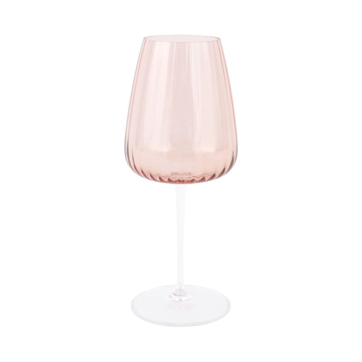 Francesca Water Glass - Blush, mouthblown blush glass with optic ribbing