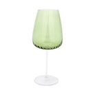 Francesca Water Glass - Green, mouthblown green glass with optic ribbing