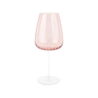 Francesca Wine Glass - Blush, mouthblown blush glass with optic ribbing