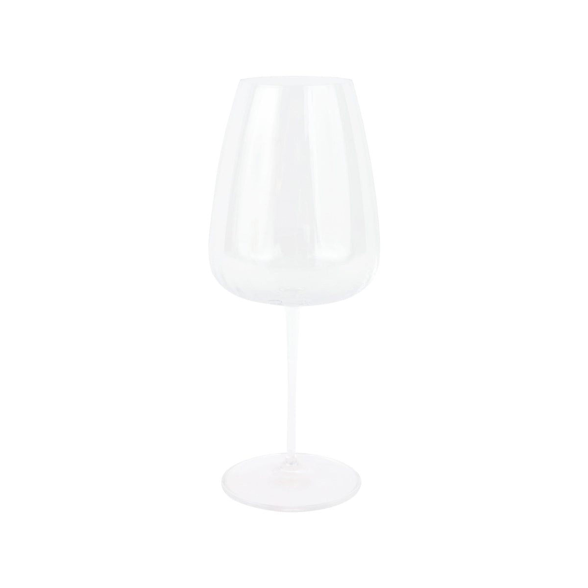 Francesca Wine Glass - Clear, mouthblown clear glass with optic ribbing