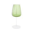 Francesca Wine Glass - Green, mouthblown green glass with optic ribbing