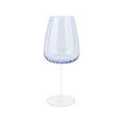 Francesca Wine Glass - Light Blue, mouthblown light blue glass with optic ribbing