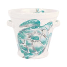 Tartaruga Ice Bucket, hand-painted aqua and taupe sea turtle