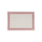 Tavola Pink Scalloped Placemats - Set of 4, jacquard scalloped border