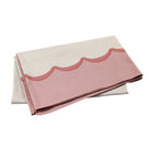 Tavola Pink Scalloped Tablecloth, jacquard scalloped border