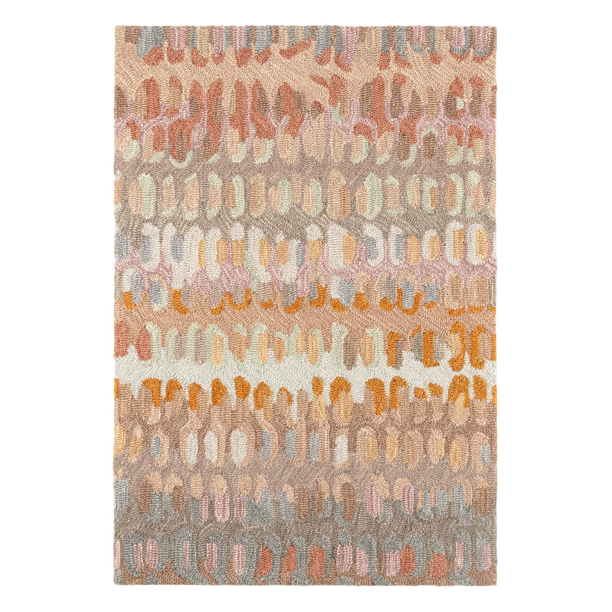 Paint Chip Hooked Wool Rug, Stone - Starboard Lane