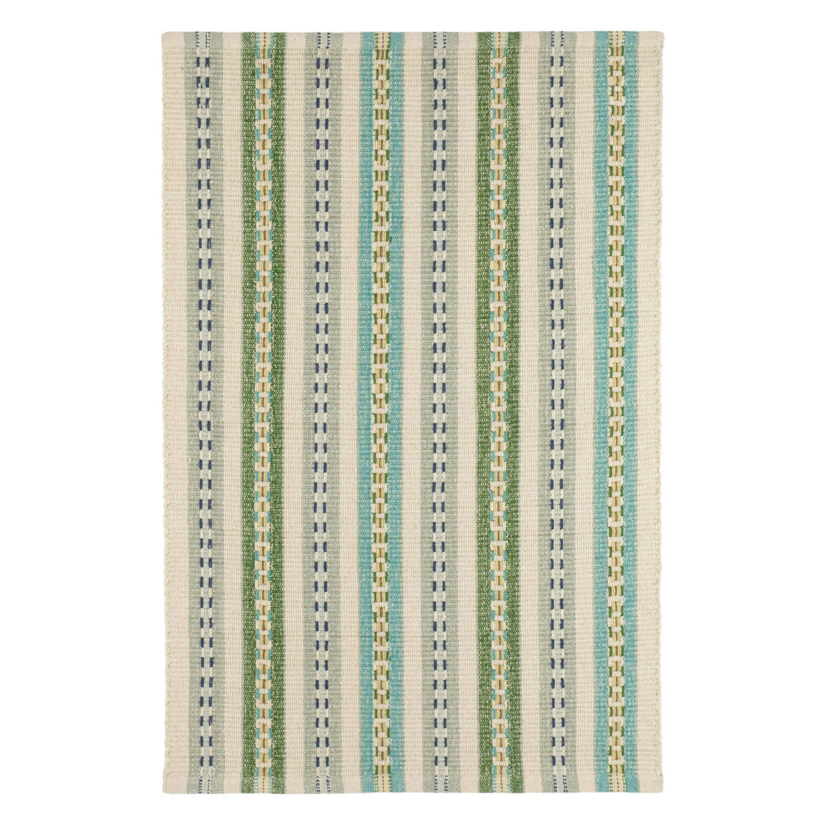 Long Slade Handwoven Cotton Rug, Teal - Starboard Lane