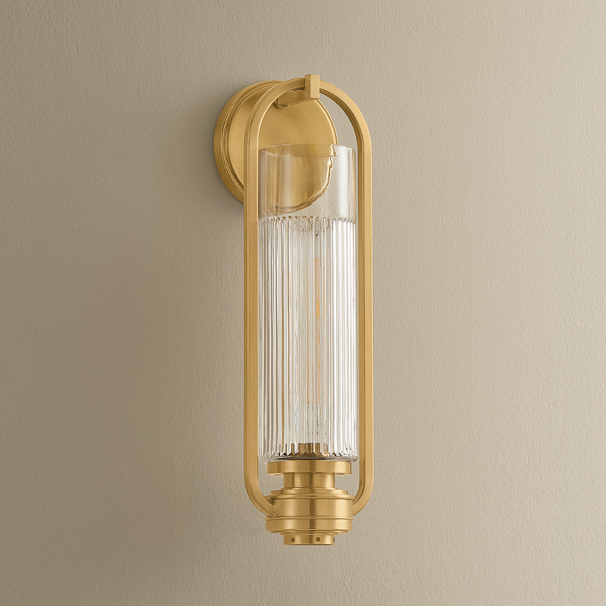 Binnewater Wall Sconce, Aged Brass, styled view - Starboard Lane