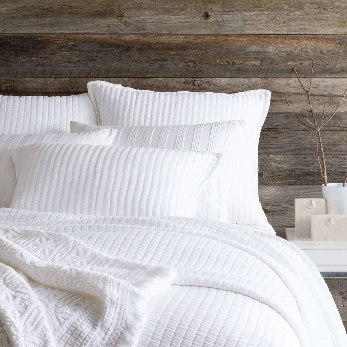 Boyfriend Matelasse Coverlet, White - Starboard Lane
