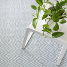 Diamond Indoor/Outdoor Rug, Light Blue/Ivory, detail - Starboard Lane