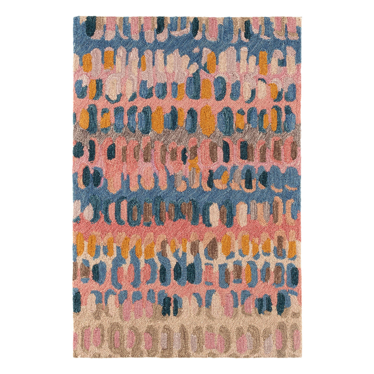 Paint Chip Hooked Wool Rug, Coral - Starboard Lane
