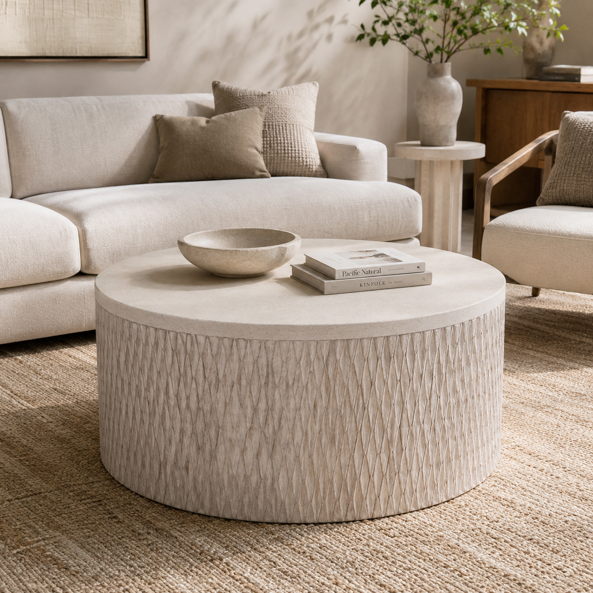 Brewer Accent Coffee Table, styled in a room - Starboard Lane