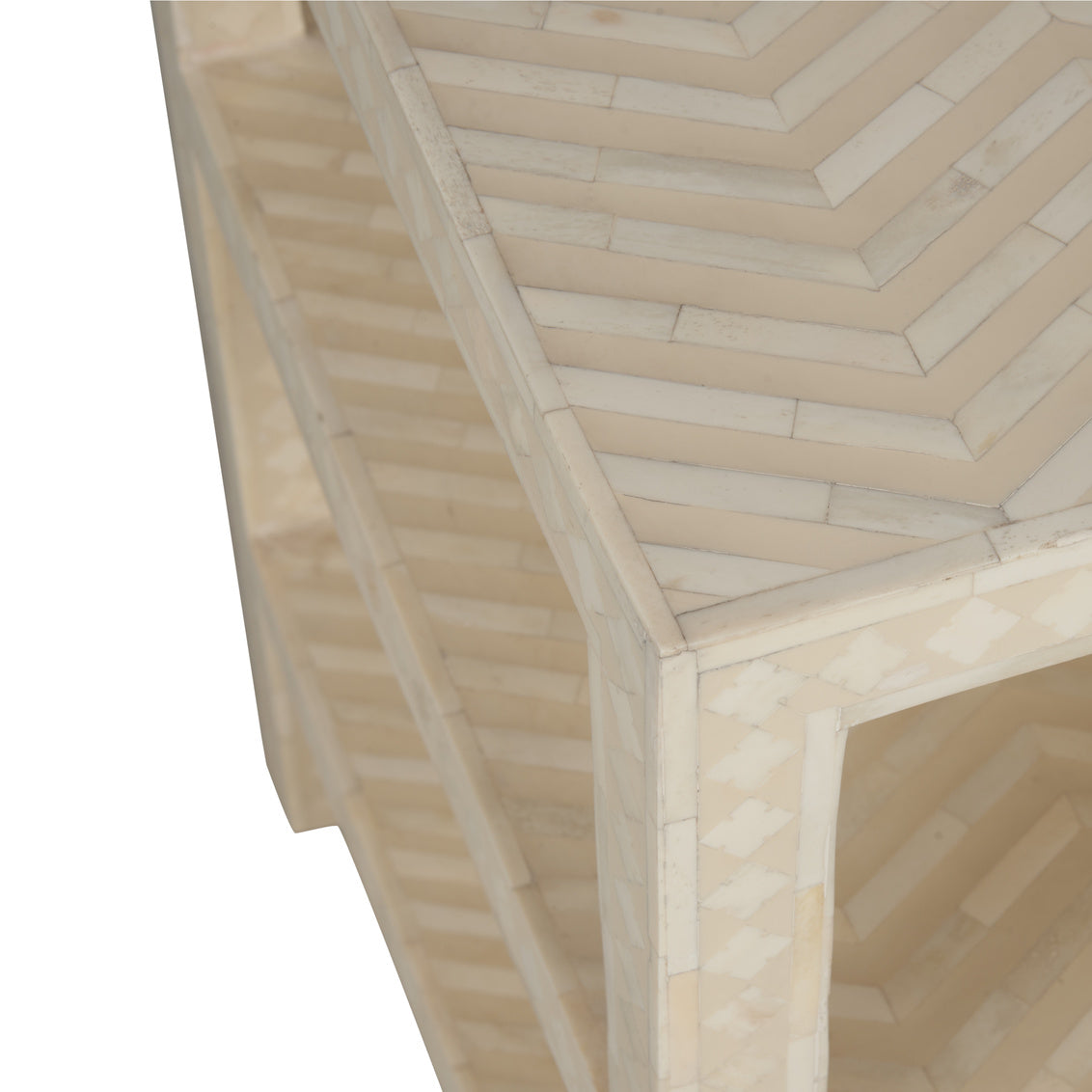 Chevron Inlay Side Table, detail - Starboard Lane