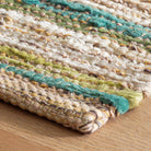 Francisco Handwoven Cotton Rug - Green, styled in a room - Starboard Lane