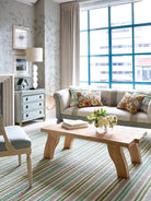 Long Slade Handwoven Cotton Rug, Teal, detail - Starboard Lane