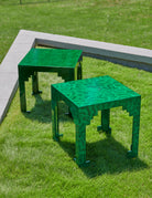 Malachite Cut Corner Table, detail - Starboard Lane
