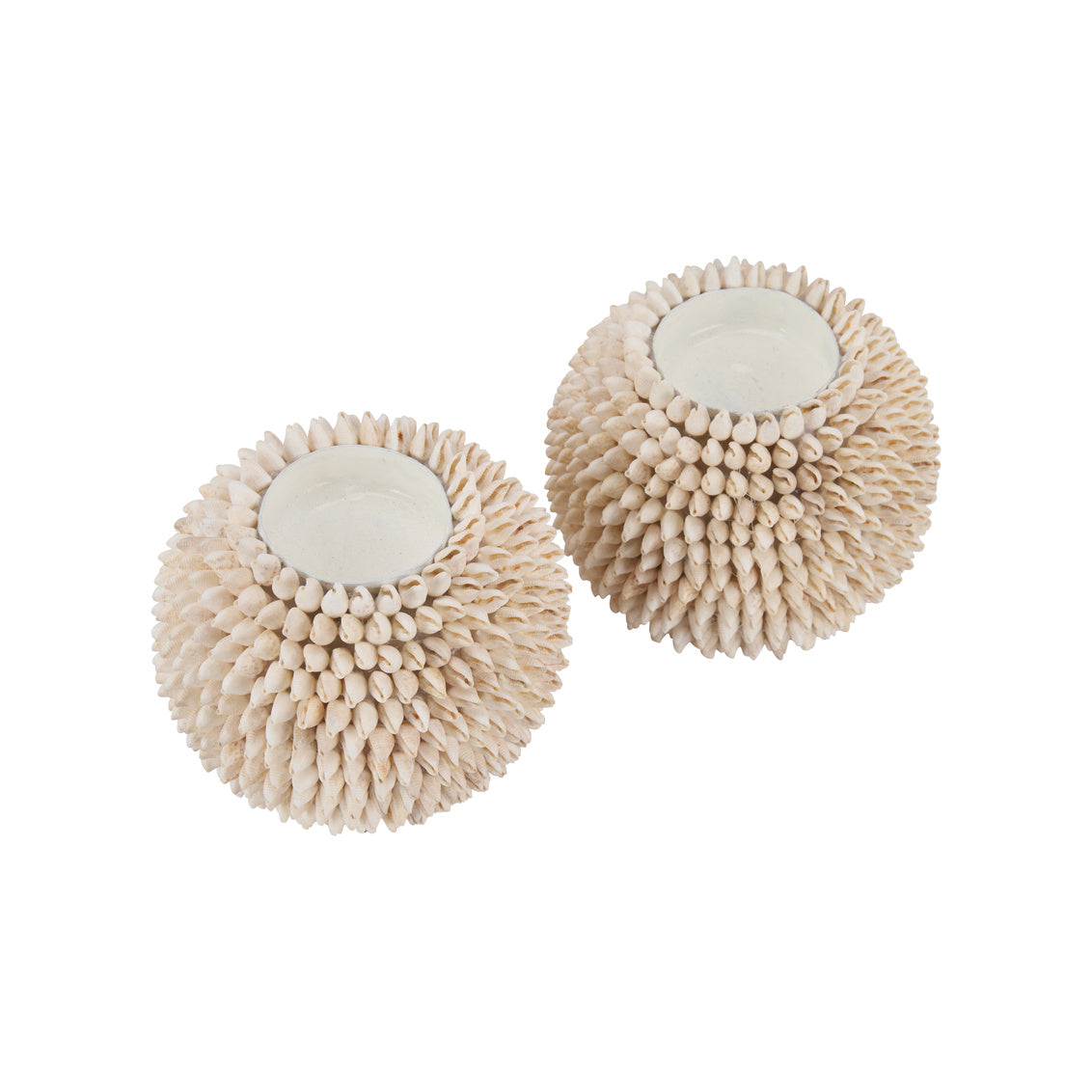 Seaside Tea Candle - White, Set of 2, side view - Starboard Lane