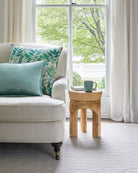 Diamond Indoor/Outdoor Rug, Platinum/White, styled in a room - Starboard Lane
