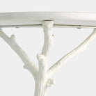 White Faux Bois Side Table, detail - Starboard Lane
