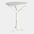 White Faux Bois Side Table - Starboard Lane