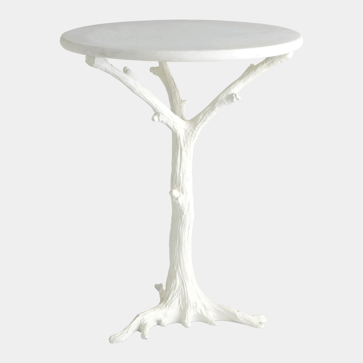 White Faux Bois Side Table - Starboard Lane