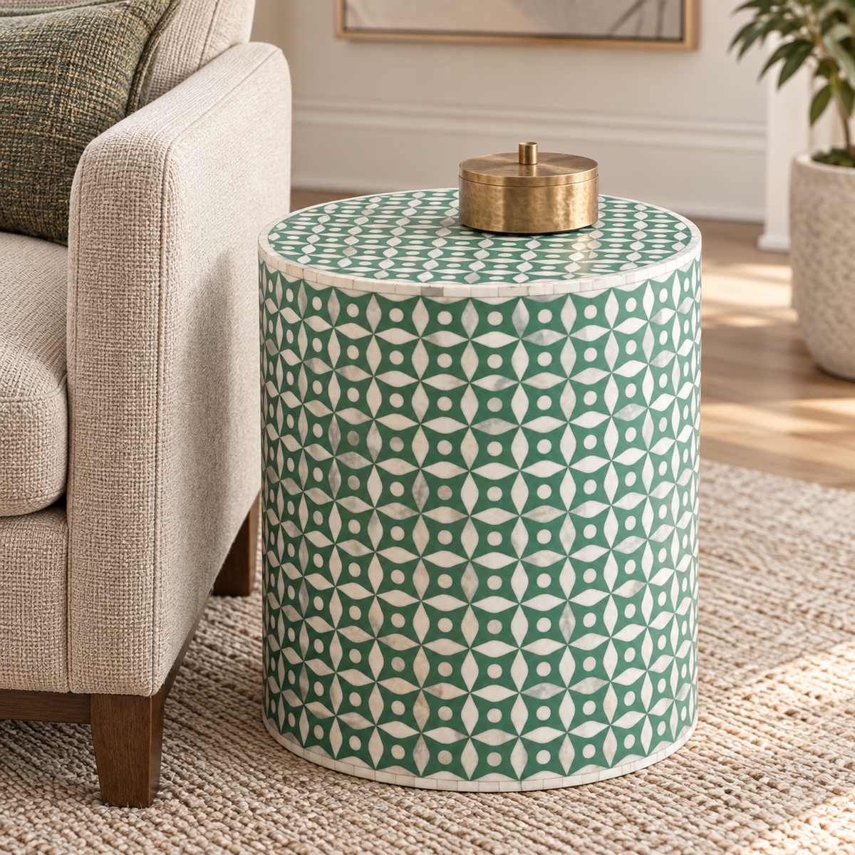Finch Accent Table, styled in a room - Starboard Lane