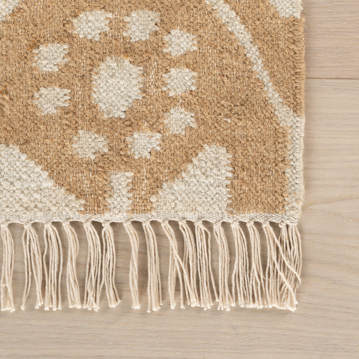 Odette Jute Rug - Natural, styled in a room - Starboard Lane