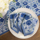 Bohemian Floral Azure Blue & Aqua Napkin, Set of 4 - Starboard Lane