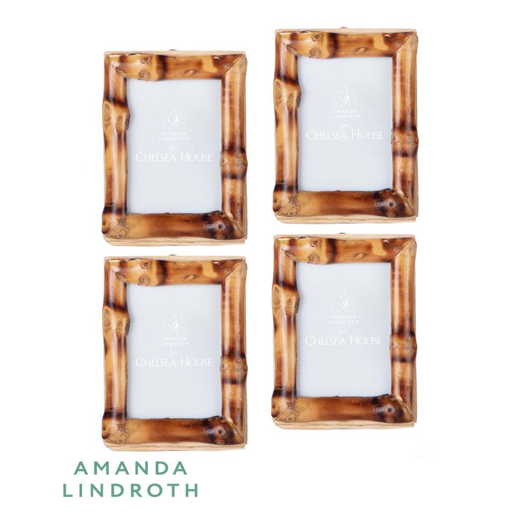 Short Knot Bamboo Frame 2x3, Set of 4, angled view - Starboard Lane
