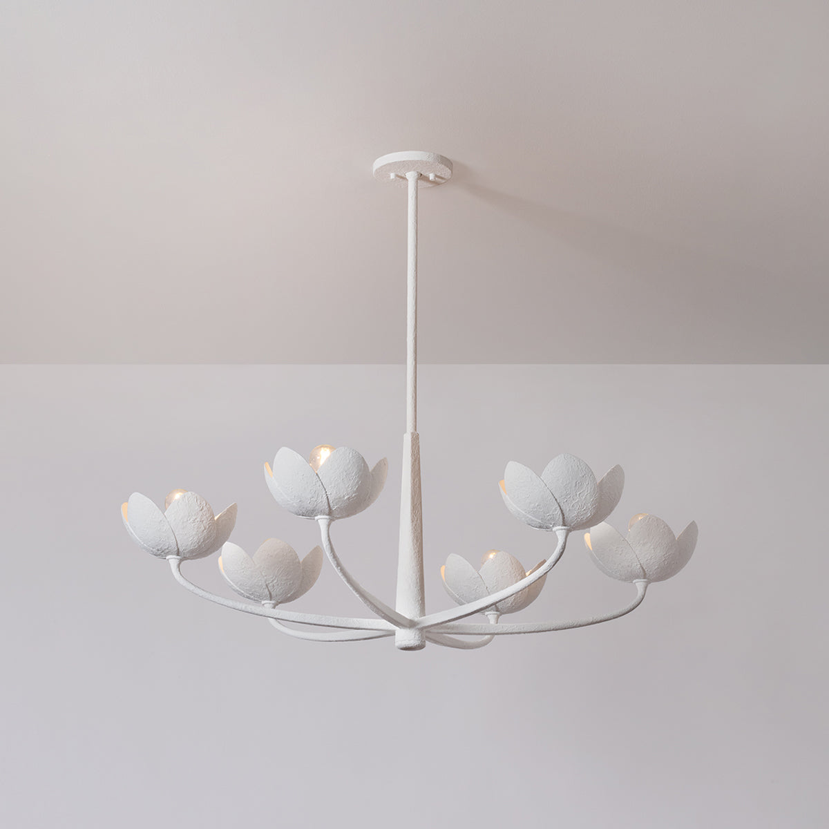 Arcata Chandelier, Gesso White, styled view - Starboard Lane