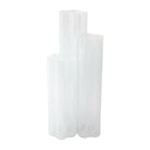 Flora Glass White Vase, three fused textured glass vases in frosted white glass
