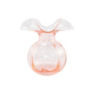 Hibiscus Glass Pink Bud Vase, mouthblown glass with a flared hibiscus-petal rim